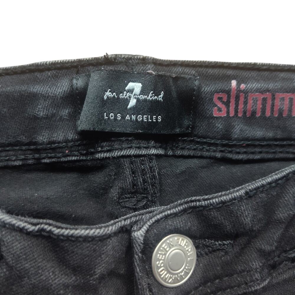 7 For All Mankind Jeans Womens Size 10 Black Slimmy Slim Fit